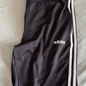 Adidas Black Joggers with White Stripes
